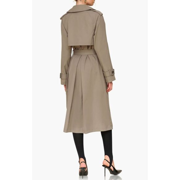 AVEC LES FILLES City Relaxed Water Resistant Belted Trench Coat Size L NWT! - Picture 4 of 11